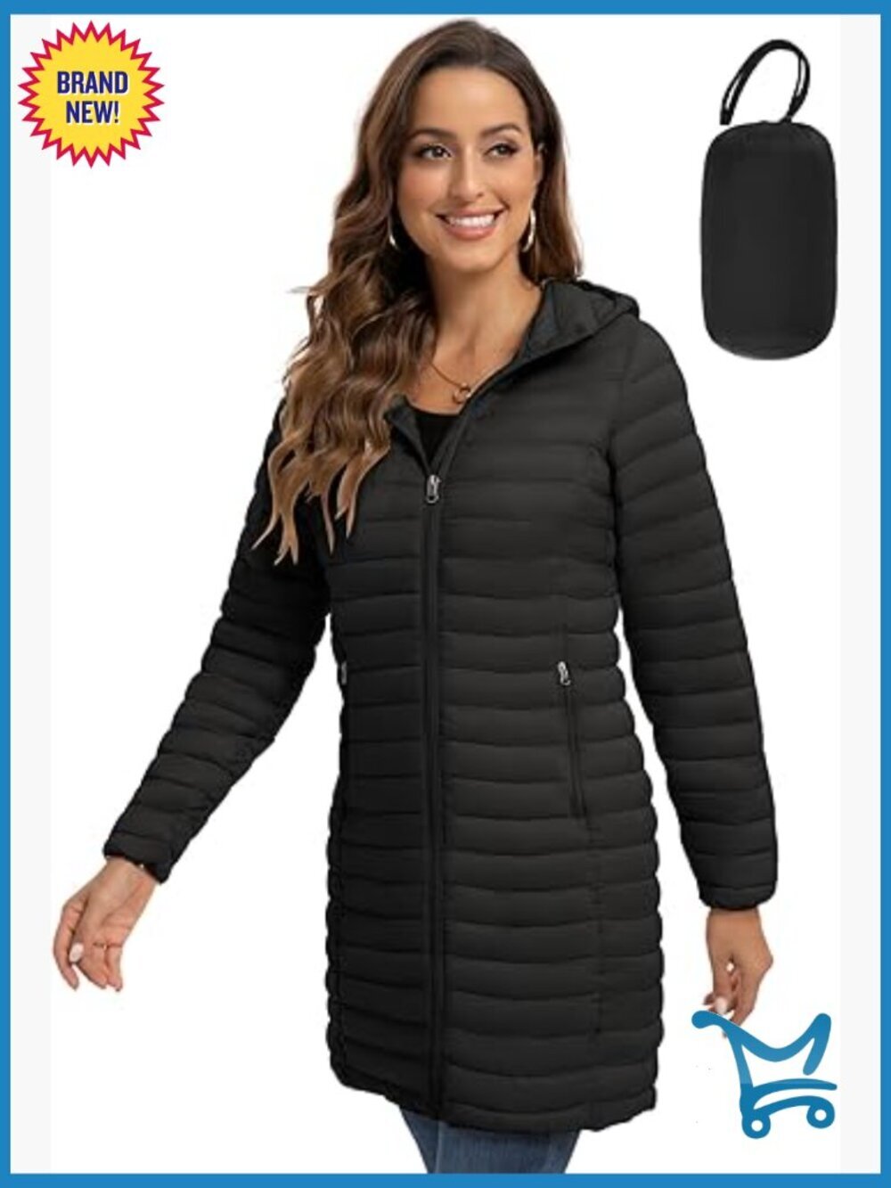 Lightweight Packable Hooded Long Puffer Jacket Quilted Travel Coat